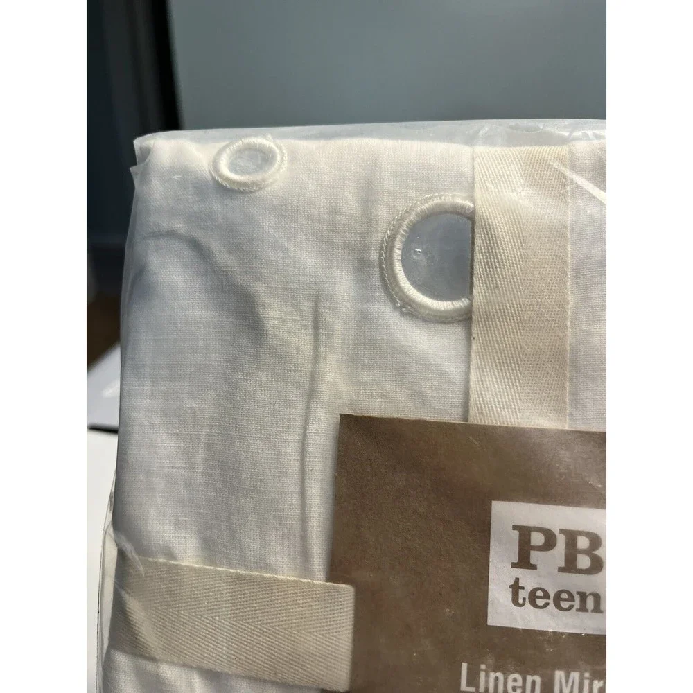 NWT - Pair of Pottery Barn Teen Ivory Cream Linen Mirror Drape 63” L x 52” W